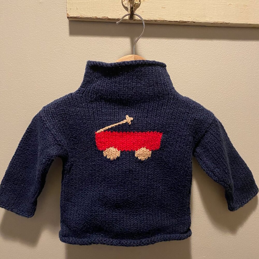 Hearthside 100% Cotton Hand-knit Sweater Sz 12 Mos
